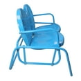 thumbnail image 4 of Northlight 2-Person Outdoor Retro Metal Tulip Double Glider Patio Chair, Turquoise Blue, 4 of 4