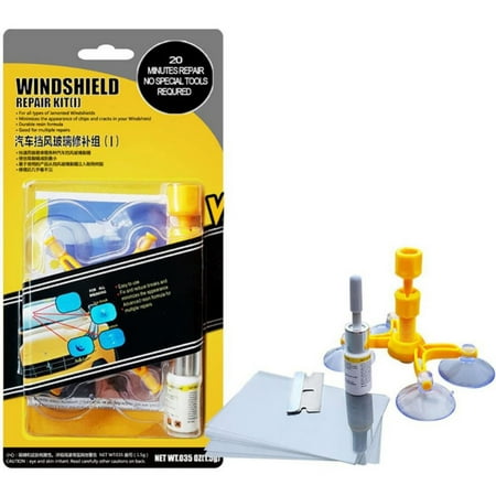 Windshield Repair Tool Kit,Repair Resin, Repair Device, Curing Strip,Convinient and Easy-to-use DIY Repair Tool for Car Window Glass Chip Crack