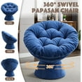 thumbnail image 4 of Tabaray Upholstered Papasan Chair, 360 Swivel Chair with Chenille Soft Cushion, Comfy Round Swivel Accent Chair, Iron Frame Base, Outdoor Lazy Chair for Living Room, Bedroom, Balcony, Royal Blue, 4 of 9