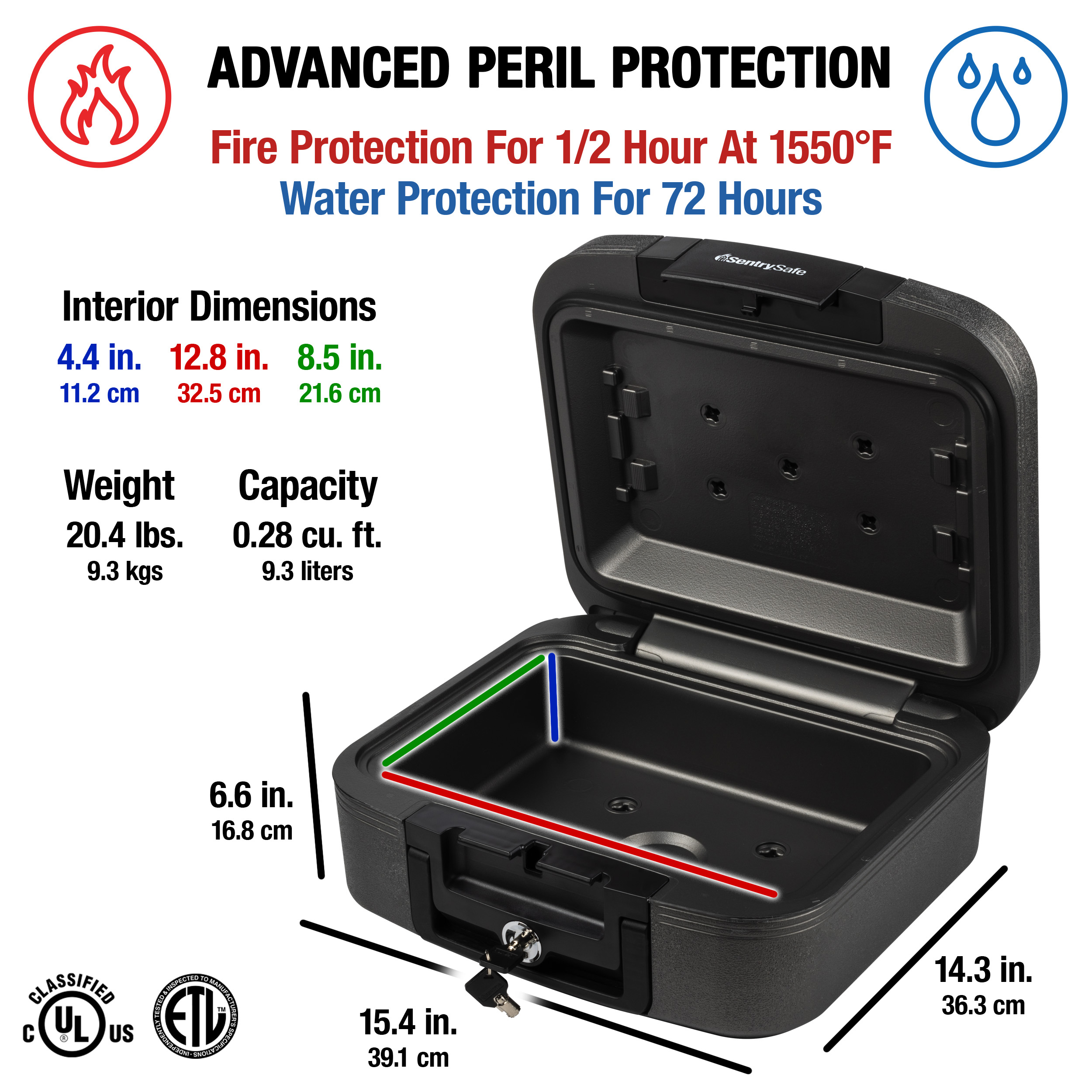 SentrySafe CHW20201 Fire and Water-Resistant Chest Safe photo 3