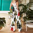 thumbnail image 5 of Women's Sleeveless Christmas Print Jumpsuit - Casual Cotton Romper, White Size L, 5 of 7