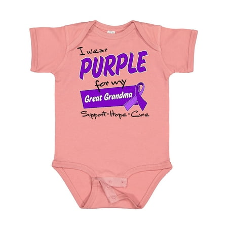 

Inktastic I Wear Purple for My Great Grandma-Support Hope Cure Gift Baby Boy or Baby Girl Bodysuit