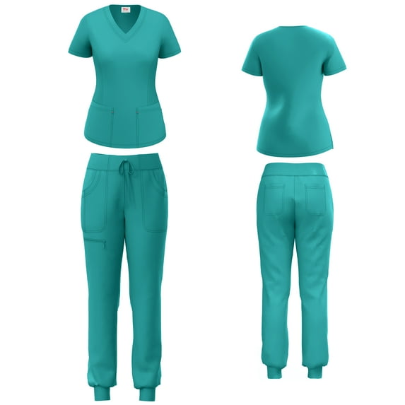 Ladies Stretch Jogger Scrub Set