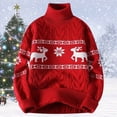 thumbnail image 2 of Christmas Sweaters for Women Winter High Neck Sweater Coat With Festive Deer Design Casual Knit Pullover Large Size Base Layer 2023 Warm Outerwear For Christmas Sweaters, 2 of 4
