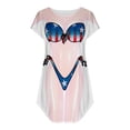 thumbnail image 2 of Robes pour Femmes 2024 Été Surdimensionné Chemise de Bikini Couverture Manches Courtes Mignon Imprimé de Bikini Couverture Ample Robe t-Shirt 50 % de Rabais!, 2 of 4
