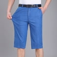 thumbnail image 6 of IROINNID On Sale Bermuda for Men Mid-length Pants Zipper Elastic Slim Denim Shorts,Blue, 6 of 7
