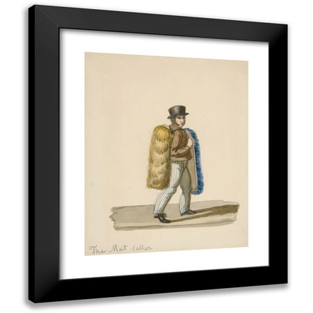 Nicolino Calyo 12x14 Black Modern Framed Museum Art Print Titled - The Mat Seller (ca. 1840)