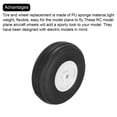 thumbnail image 4 of Uxcell RC Airplane Wheels, RC Model Airplane PU Sponge Tire Foam Wheel Black 2 Inch, 4 of 7