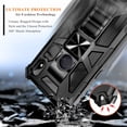 thumbnail image 4 of Nagebee Case for Alcatel Lumos (DALN5023), Alcatel Axel (5004R) with Tempered Glass Screen Protector (Full Coverage), Full-Body Shockproof [Military-Grade] Built in Kickstand Heavy-Duty Case (Black), 4 of 5