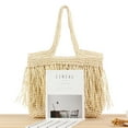 thumbnail image 4 of Yoyauz Women's Grass Woven Beach Bag - Women's Beach Handmade Woven Handbag, Summer Mesh Hollow Shoulder Bag, Suitable for Holidays, 4 of 7
