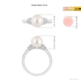 thumbnail image 5 of ANGARA Freshwater Cultured Pearl & Pave-Set Diamond Ring in 14K White Gold for Women | June Birthstone, Birthday, Anniversary, Jewelry Gift for Women | Pearl Ring, 5 of 9