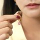 thumbnail image 4 of JeenMata Aros de 2 Quilates con Corte Esmeralda, Turmalina Rosa y Piedra Natal de Octubre, Chapados en Oro Amarillo, 4 of 7