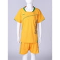 thumbnail image 3 of Doomiva Kids Boys Short Sleeve Active Athletic T-Shirts with Shorts Set Football Basketball Uniform Yellow 14, 3 of 7