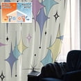 thumbnail image 5 of Purple Yellow Diamond Blackout Curtains for Bedroom/Living Room, Pinch Pleated Black Out Curtains, Modern Geometric Middle Century Room Darkening Window Drapes with Hooks 2 Panels, 39"x70", 5 of 8