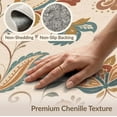 thumbnail image 6 of ODIKA 6'x9' Washable Area Rug Easy Care, Non-Shedding, Cream Floral Elegance with Autumnal Accents Intricate Leaf and Blossom Vintage for Queen Size Bedroom Under Bed Master Suite, 6 of 7