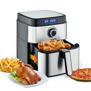 MOOSOO Air Fryer 4.7QT Stainless Steel Air Fryer Oven With Time/Temp Control MA13