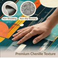 thumbnail image 6 of ODIKA 6'x9' Washable Area Rug Guitar Music Rock Vinyl Record Motif Note Themed Rocks Imsical for Family Room, Living Room, Master Bedroom, Non-Slip, Easy Care, 6 of 7