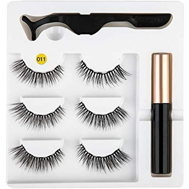 Kit de Faux Cils Magnétiques eyeliner Facile à Porter Séchage Rapide eyeliner Liquide eyeliner Magnétique Faux Cils eyeliner Liquide Magnétique Faux Cils Pince à Épiler Ensemble Outils Cosmétiques # 11