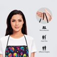 thumbnail image 4 of Goofa Bib Apron, Unisex Aprons Adjustable Waterdrop Resistant Cooking Kitchen Apron for Chef, Skull rainbow color mushroom Pattern Apron Bulk, 4 of 5