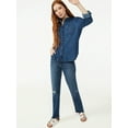 thumbnail image 2 of Free Assembly Women's Modern Western Shirt with Long Sleeves, Sizes XS-XXXL, 2 of 5