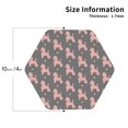 thumbnail image 2 of Leather Coasters with Heat-resistant for Drinks, Pink Cute Poodle Dog -标题2 Hexagon, 2 of 5