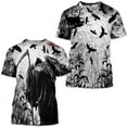 thumbnail image 2 of T-shirt cartoon cat bite knife creative pattern printing large size loose essentials short sleeve t, 2 of 2