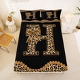 thumbnail image 5 of Erosebridal Cheetah Pattern Cute Bowknot Queen Sheet Sets,Leopard Print Personalized Initial Letter H Bed Set For Kids 4 Pieces, 5 of 6