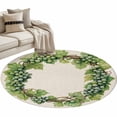 thumbnail image 2 of Area Rug 36in, Spring Green Grapes Vine on Beige Linen Floor Carpet Living Room Rug, Pastoral Botanical Non-Slip Welcome Mat Indoor Rugs for Bedroom Dining Room, 2 of 9