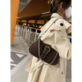 thumbnail image 5 of Hotian Handbag for Women Top Buckle Suede Shoulder Bags with Chain Purses Coffee, 5 of 8