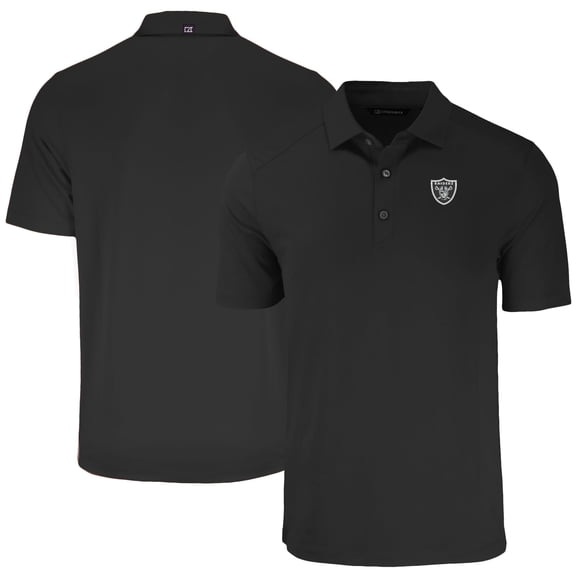 Men's Cutter & Buck Black Las Vegas Raiders Primary Mark Big & Tall Forge Eco Stretch Recycled Polo