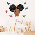 thumbnail image 2 of 1 pieza de pegatinas de pared inspiradoras para la habitación de los niños, decoración de pared de guardería, pegatinas de papel, decoración de pared para niña negra, 2 of 5