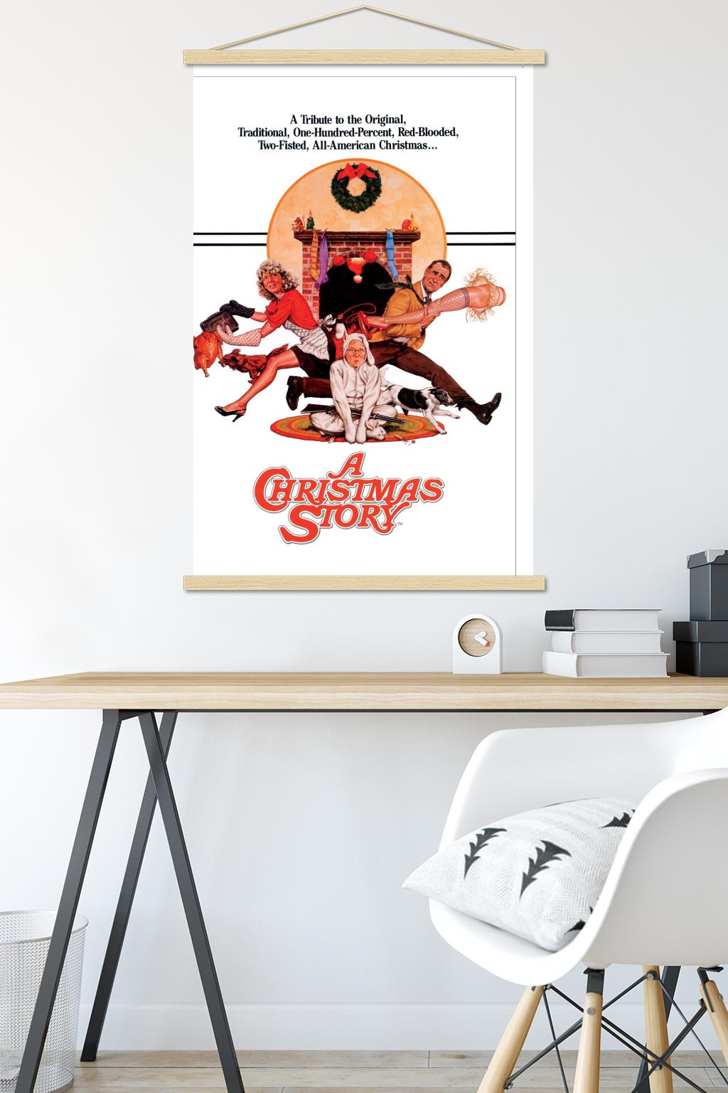 A Christmas Story - One Sheet Wall Poster with Wooden Magnetic Frame, 22.375" x 34"