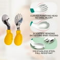 thumbnail image 3 of Hukapapa Un juego de cucharas para niños, cucharas de silicona para entrenamiento de bebés, vajilla infantil de acero inoxidable 316, 3 of 5