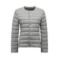 thumbnail image 4 of Bibifish Women's Down Jackets Casual Collarless Button Front Lightweight Jackets Winter Daily Wear Packable Down Jackets With Pockets, 4 of 5