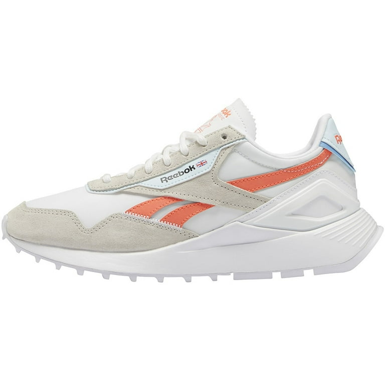 Womens Reebok CL Legacy AZ Shoe Size 7.5 Ftwr White Moonstone Orange Flare Fashion Sneakers