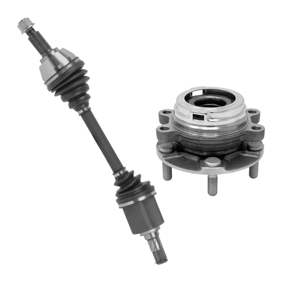 AutoShack Front CV Axle Shaft Wheel Hub Bearing Assembly for Nissan, Murano 2009-2014, AWD FWD V6 3.5L - Driver Side - With ABS, 5-Lug