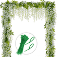 thumbnail image 1 of 5 Guirnalda De Glicinias Artificial Wisteria Follaje +bridas BLANCO VERDE, 1 of 5