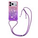 thumbnail image 1 of For iPhone 17 Pro Max Phone Case Gradient Quicksand TPU Back Cover with Long Strap - Pink Sky Blue, 1 of 5