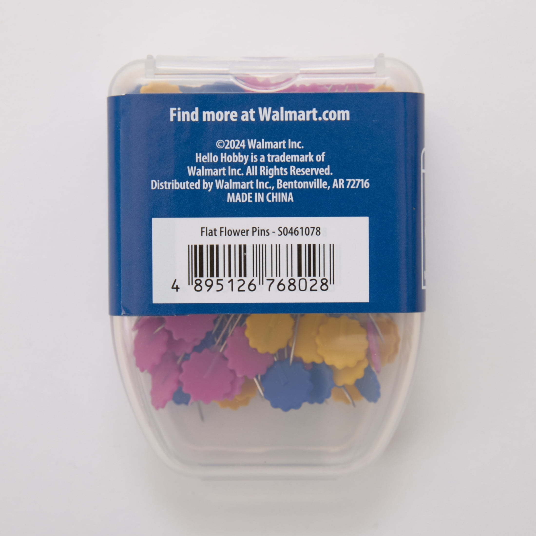Hello Hobby Flat Flower Sewing Pins - 100 Count
