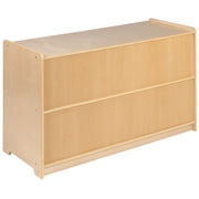 Flash Furniture Hercules Wooden 2 Section School Classroom Storage Cabinet for Commercial or Home Use - Safe, Kid Friendly Design - 24H x 36L (Natural)