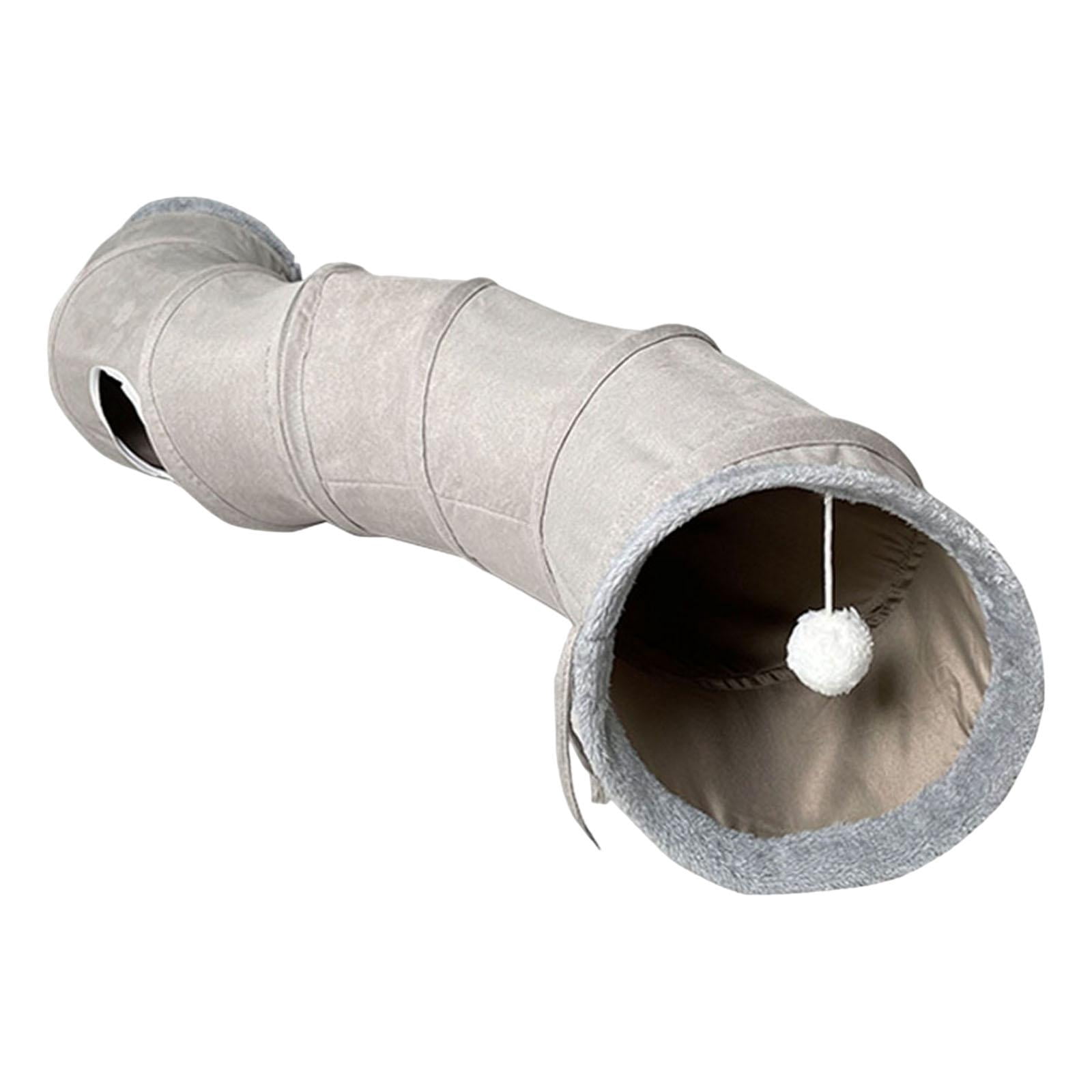 Foldable Tunnel for Indoor Cats Puppy Interactive S Shaped Pet Tunnel Kitten Suede Fabric 10.63 Inches in Diameter Tube Play Toy
