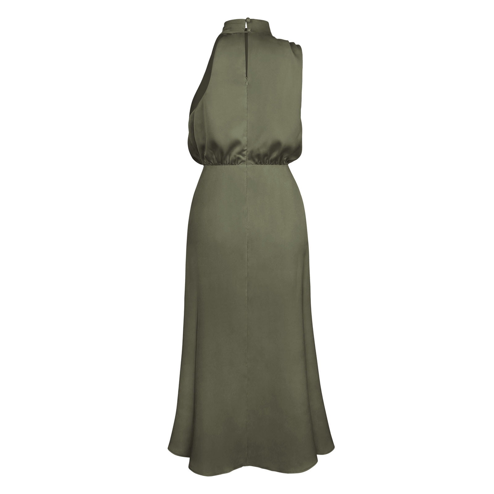 Formal Dresses for Women Evening Party Purple Satin Elegant Sleeveless Long Dress Party Dress Halter Neck Solid Ankle Length Maxi Dress Flowy High Waist Bodycon Wedding Guest Dress