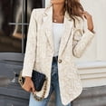 thumbnail image 6 of Womens Suit Jackets Fashion Y2k Street Style Floral Blazer Long Sleeves Loose Comfy Business Casual Blazer Tops Khaki X-Large, 6 of 6