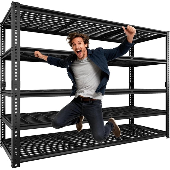 60" W x 24" D x 72" H Garage Shelving Heavy Duty Metal Shelving 3030LBS Storage Shelves Adjustable Metal Shelves for Storage Industrial Garage Shelves for Warehouse Basement
