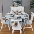 thumbnail image 2 of Cute Dachshund and Dog Footprint Round Tablecloth 60"x60",Wrinkle Wipeable Table Cloth for Kitchen Dining Room Picnic Patio Party, 2 of 6