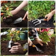 thumbnail image 3 of Juego de herramientas de jardín de 8 piezas, herramientas de aleación de aluminio ligeras y resistentes con mango ergonómico antideslizante, bolsa de almacenamiento, 3 of 5