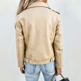 thumbnail image 4 of Aimik Women's Faux Leather Moto Jacket Classic Asymmetrical Zip-Up Biker Coat with Belted Waist and Pockets Slim Fit Fall Outerwear, 4 of 6