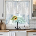thumbnail image 6 of Blue Seahorse Coastal Swag Valances for Windows, Kitchen Curtains 36 Inch Length 2 Panels Set, Summer Beach Nautical Ocean Coral Short Curtains for Small Windows Rod Pocket Cafe Curtains 28"x36", 6 of 8