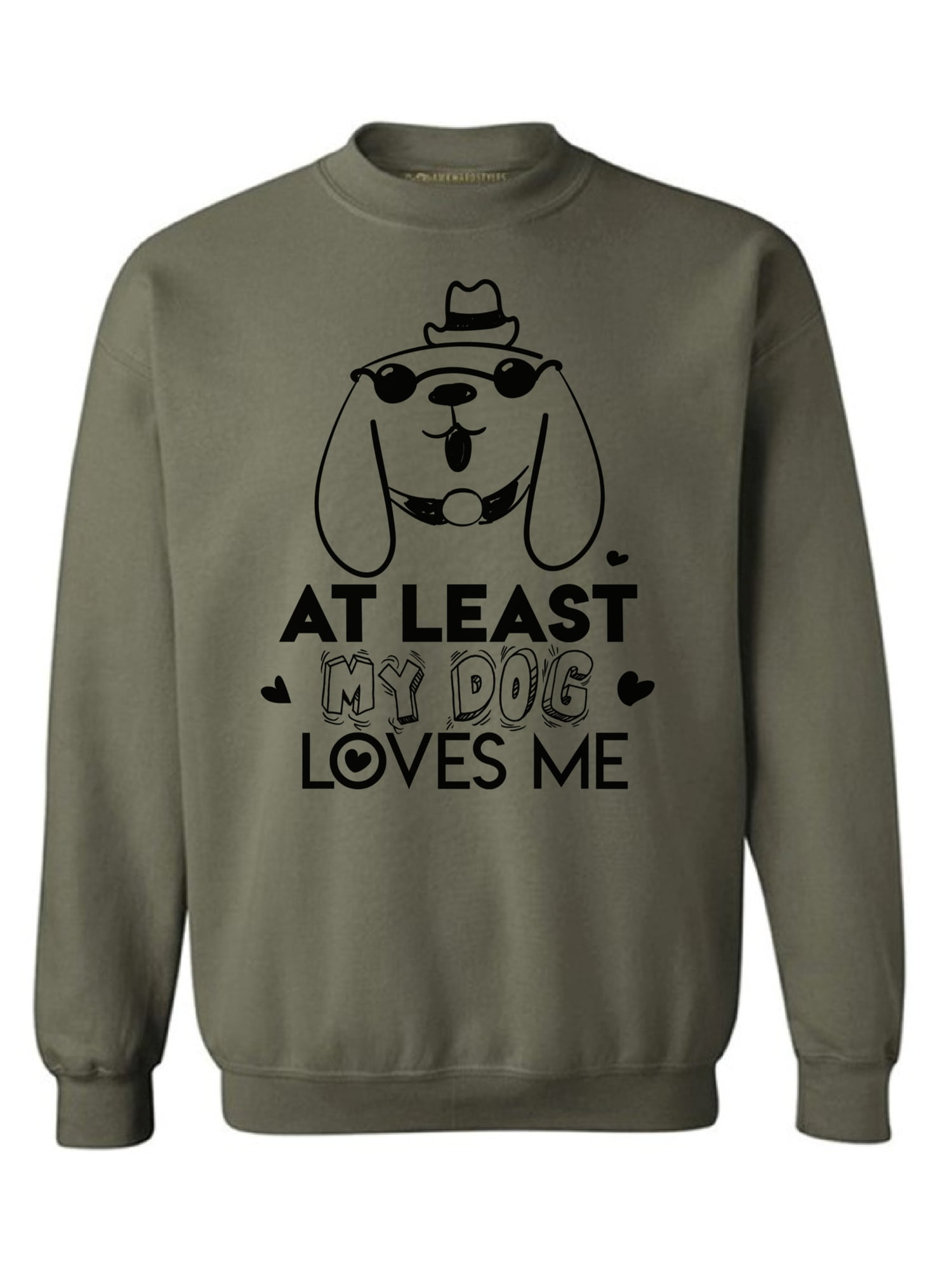 Valentines Day This Girl Loves Her Pug Black Adult Crew Neck Sweatshirt
