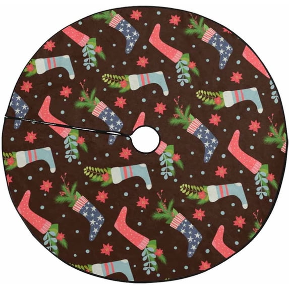 FMSHPON Christmas Stockings Xmas Christmas Tree Skirt Stand Mat for Holiday Party Decoration Indoor Outdoor 36 inches